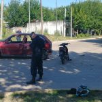 Fuerte accidente entre un auto y una moto en Urdinarrain